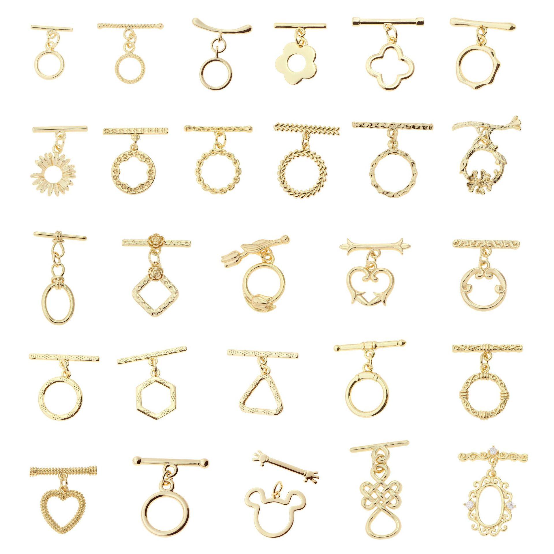 gold-plated simple pattern ot buckle diy handmade bracelet necklace closing buckle material jewelry accessories wholesale