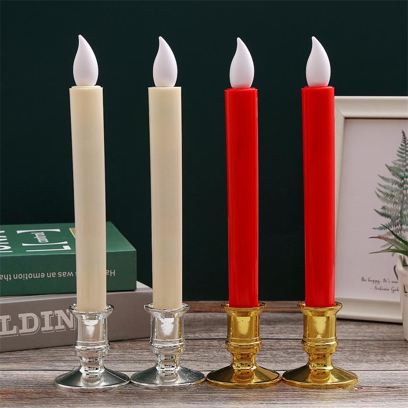 long brush holder electronic led candle light smokeless simulation flame head candle church wedding venue atmosphere layout props Specification drawing