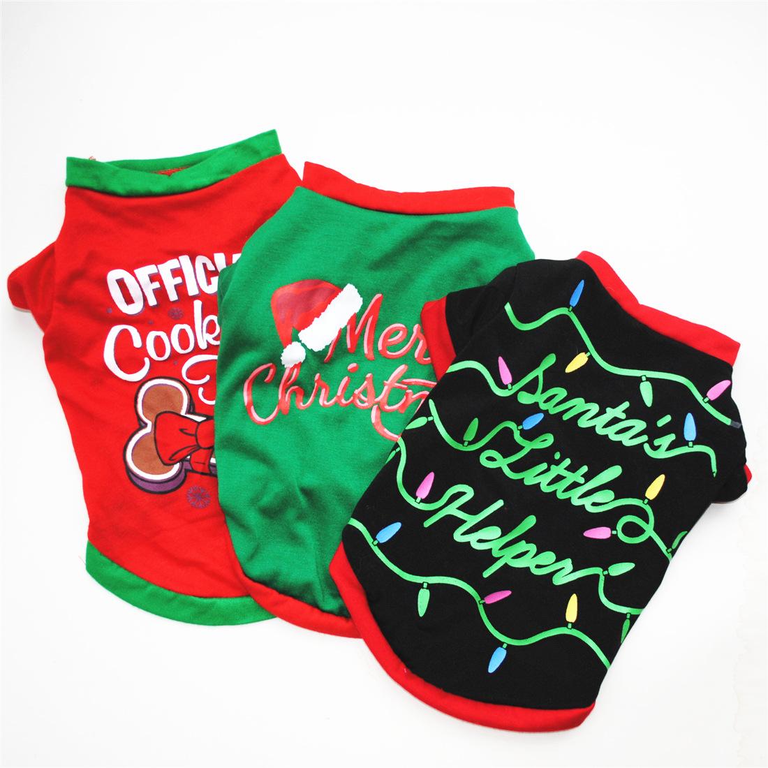 factory direct sales dog clothes christmas clothing t-shirt jersey vest