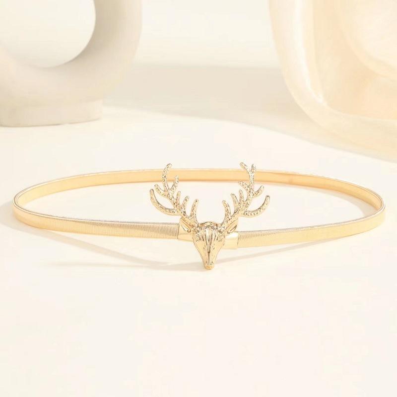 taobao new single deer head decoration metal elastic waist chain women's sweet fashion spring waist chain // d details Picture