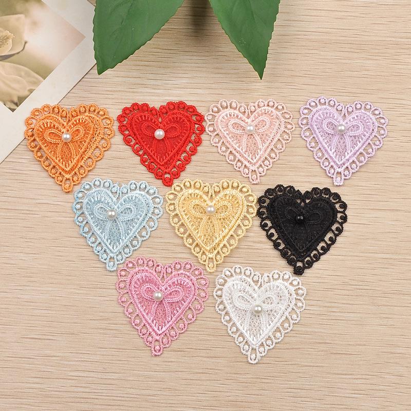 diy handmade mesh embroidery lace embroidered pearl lace embroidery water soluble lace organza cloth sticker flowers