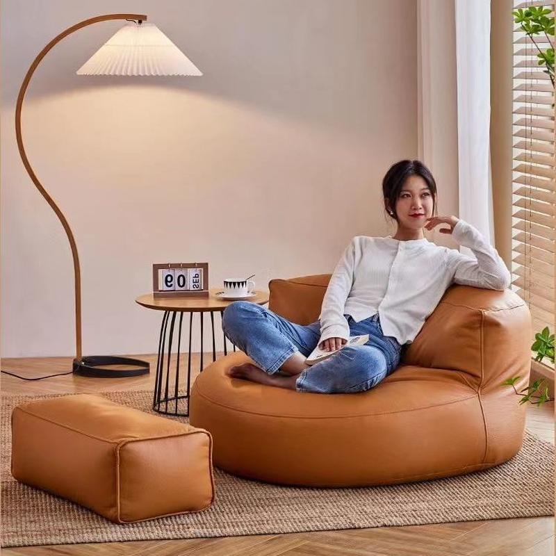 lazy sofa technology cloth single sofa small apartment fabric living room horizontal balcony chaise bed three removable and washable