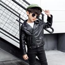 p51 children's clothing boys and girls leather lapel children motorcycle jacket