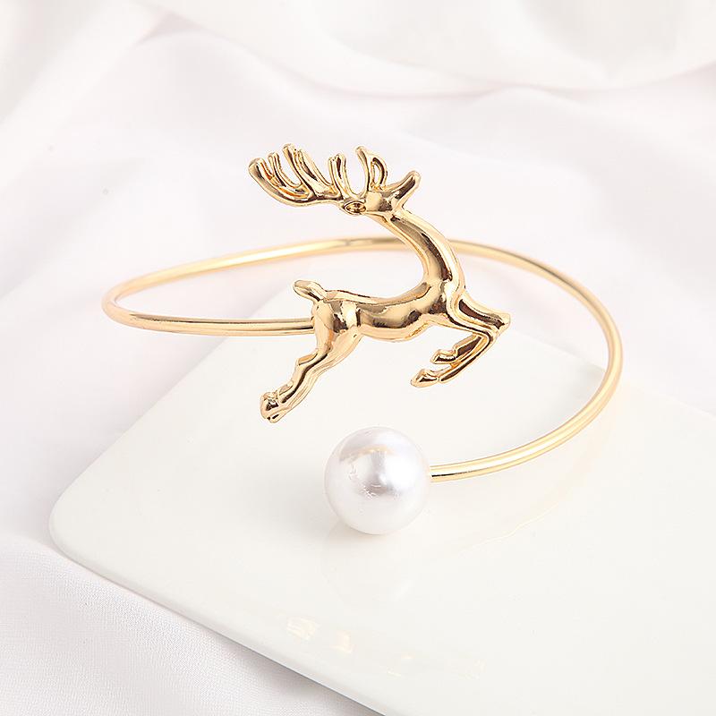 creative metal animal deer pearl collar bracelet bracelet suit random shape simple and light luxury ornament manufacturer Specification drawing