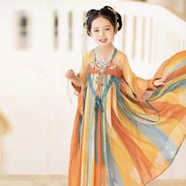 maruko little sister qimeng girl autumn children's hanfu skirt han element ethnic style ancient rhyme suit classical dance