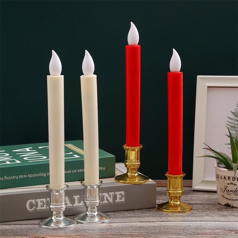 long brush holder electronic led candle light smokeless simulation flame head candle church wedding venue atmosphere layout props details Picture