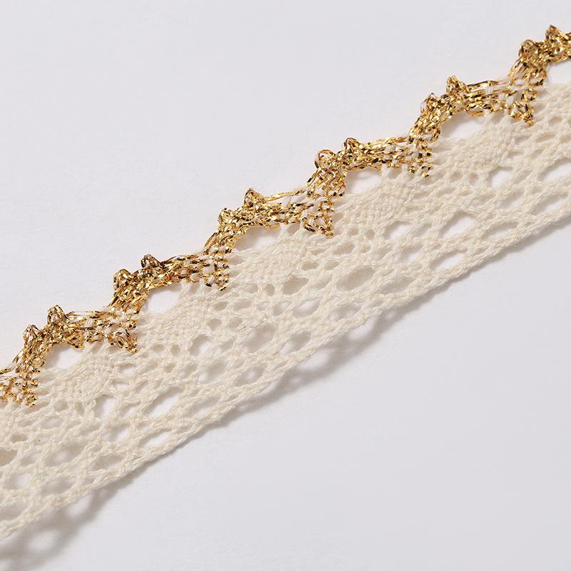 in stock wholesale gold silk cotton lace sofa curtain lace clothing accessories diy material large quantity can be discounted Specification drawing