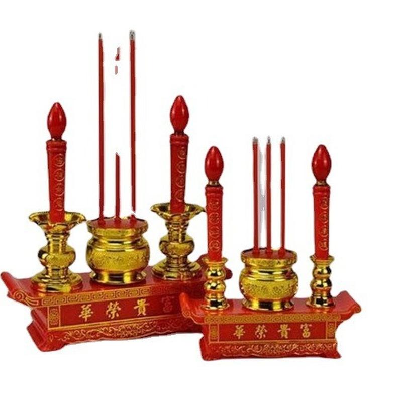 led rich ronghua bulb incense holder electronic censer festive candlestick incense table buddha utensils direct wholesale qingming festival fragrance Item Picture