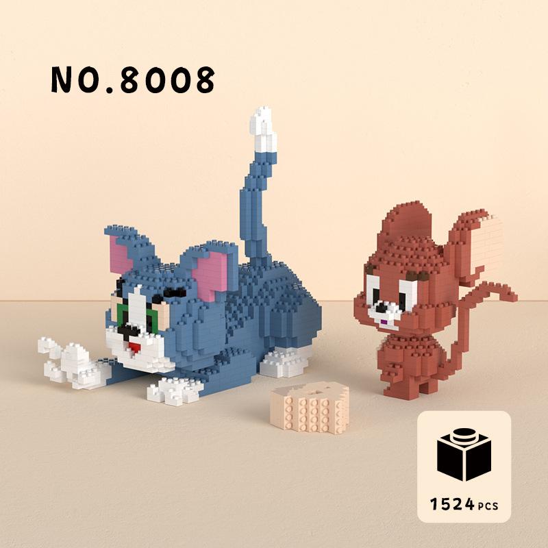 compatible with lego tom and mouse micro diamond-type assembled small particle building blocks children's toy ornaments