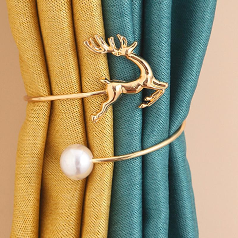 creative punch-free simple and light luxury curtain bandage metal animal deer random shape curtain buckle factory wholesale full figure