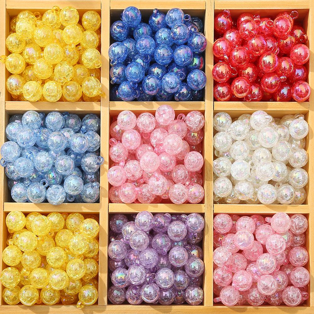 acrylic round beads 16mm hanging hole beads transparent plating color handmade diy ornament material scattered beads jewelry accessories