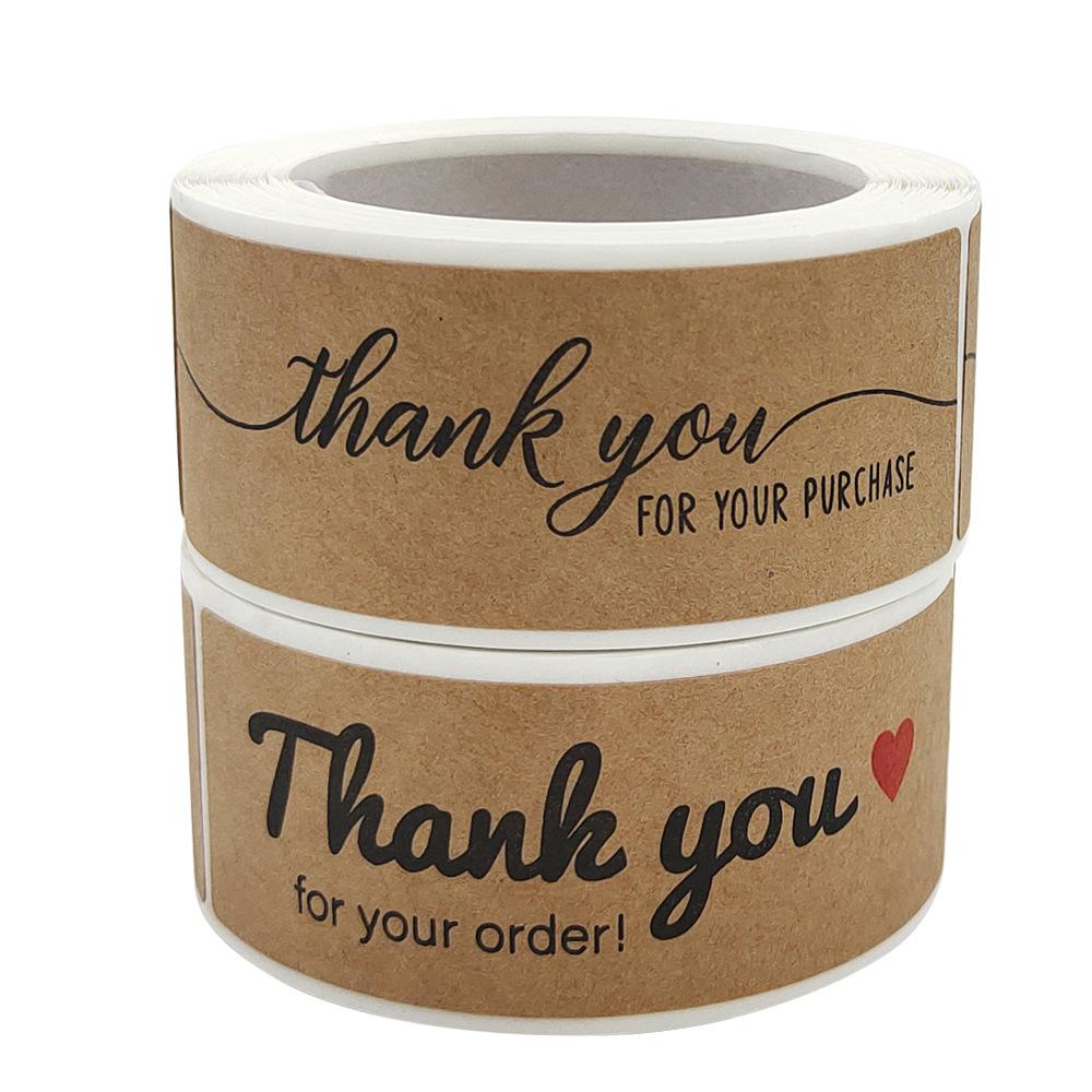 foreign trade wholesale roll kraft paper sticker labels thank you for your order sealing paste baking cake