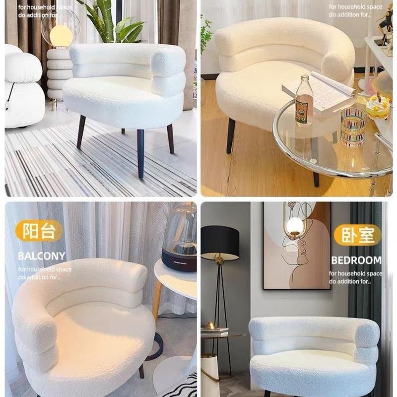 internet celebrity lambswool lazy sofa chair single sofa living room bedroom balcony leisure makeup chair dressing table stool Specification drawing