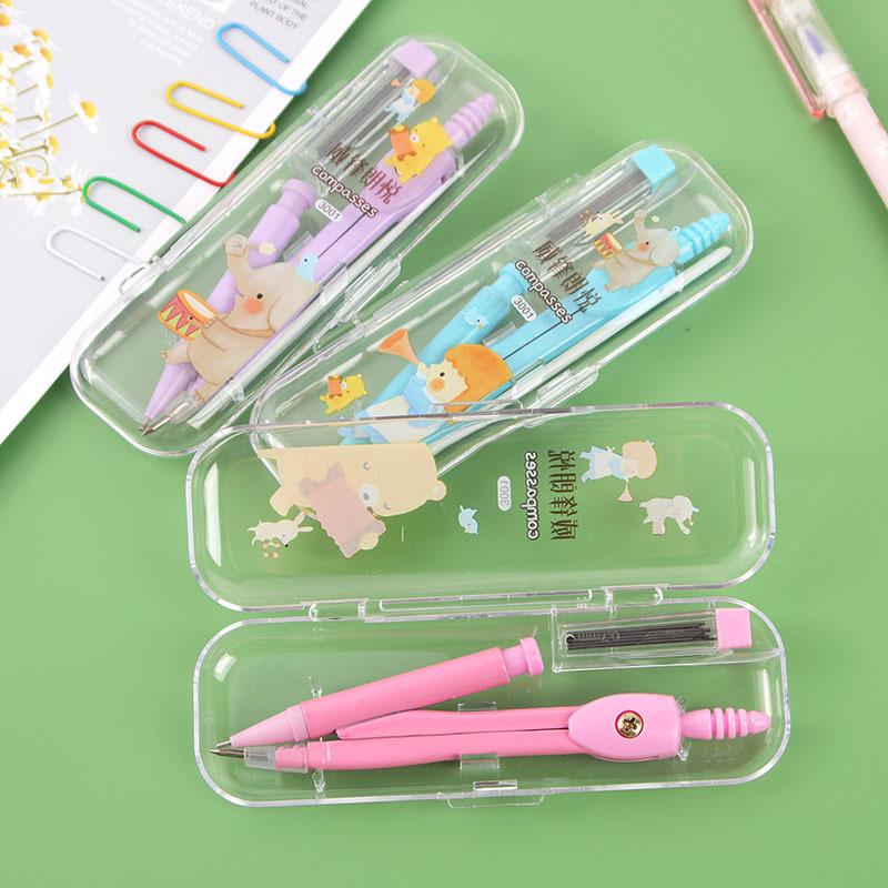 creative stationery cartoon compasses set students' mechanical pencil metal drawing compass