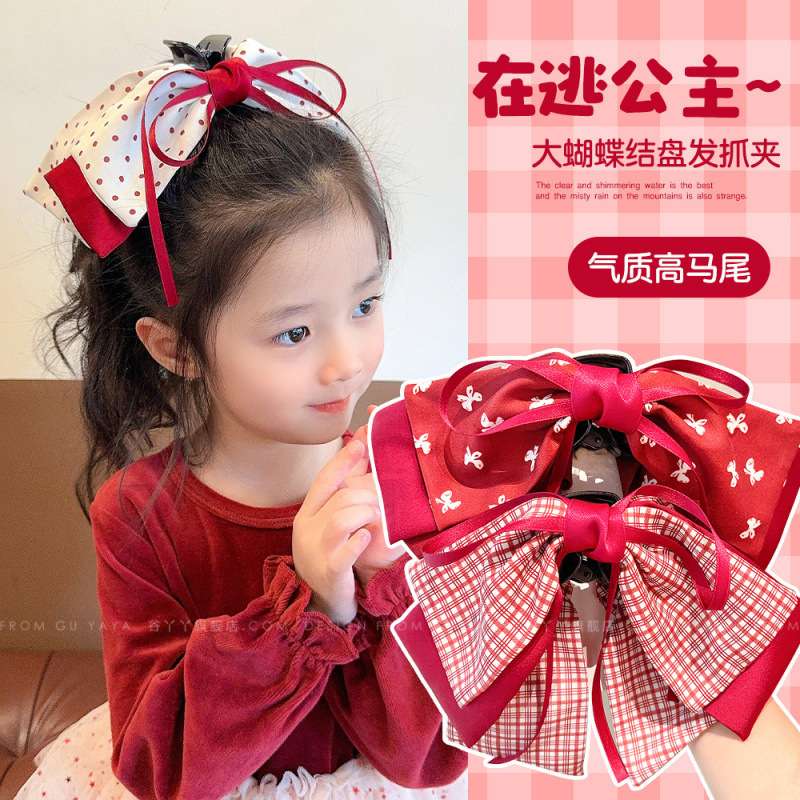 Creative Chenmo Accessories New Year Edition Red Bow handcrafted grappling clips, hair clips, unique design, beautiful and charming hair accessories, hair clips, essential for hair care