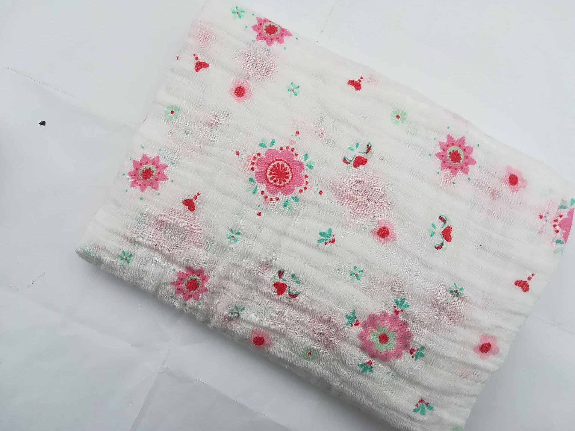 muslin cotton muslim printed double gauze wrap/printed double gauze throw blanket/baby wrap printed Item Picture