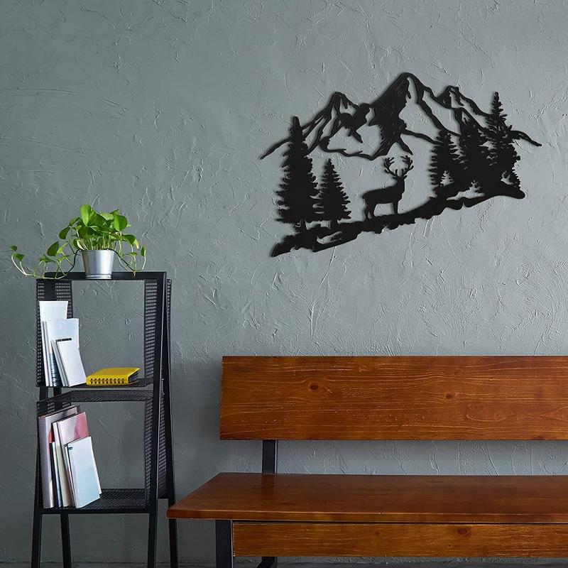 metal deer wall art forest deer wall decoration metal mountain deer house decoration Application Scenario