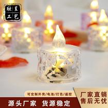 led electronic candle light ins rose tealight transparent crystal small night lamp proposal ambience light led electronic candle