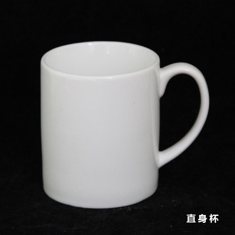 淄博马克杯纯白色漏斗杯陶瓷杯礼品杯广告杯山东博山陶瓷杯炻瓷杯产品图