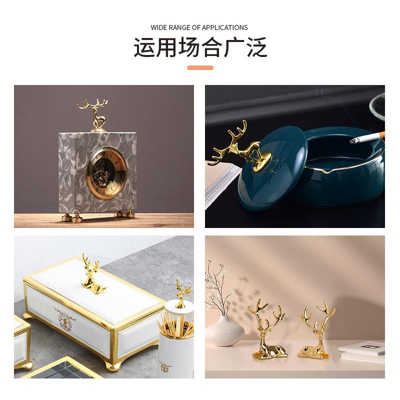 metal deer creative home elk decoration decoration fu lu office desk surface panel electroplated metal light luxury crafts Specification drawing
