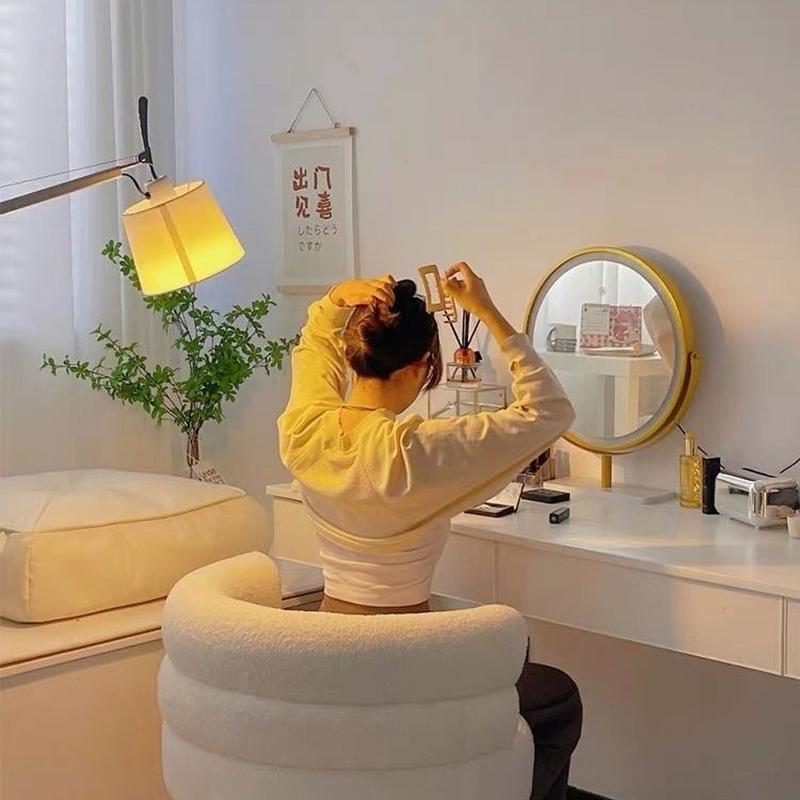 internet celebrity lambswool lazy sofa chair single sofa living room bedroom balcony leisure makeup chair dressing table stool full figure