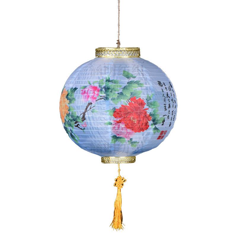 lantern ancient style portable balcony outdoor chandelier outdoor waterproof and sun protection led ink painting chinese style 2023 new Item Picture