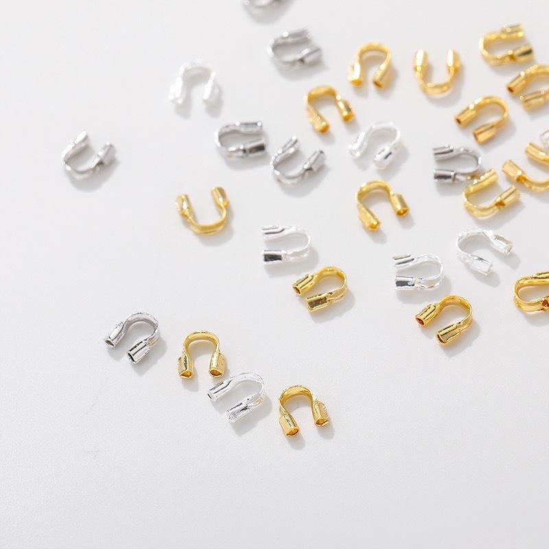 100 pcs/copper u-shaped tail buckle opening pressing buckle handicraft diy material making necklace bracelet jewelry accessories