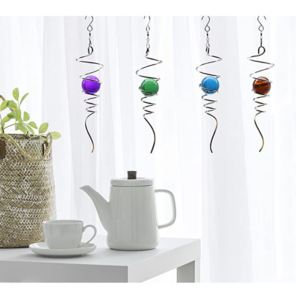 Cross-border bestseller wind chime single Spiral Tail Gazing Ball Spiral Tail decorative wind wheel spiral tail Application Scenario