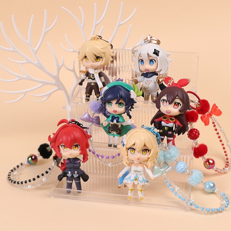 新款珠链原神动漫人物手办钥匙扣 好看盲盒手办要是挂件现货批发产品图