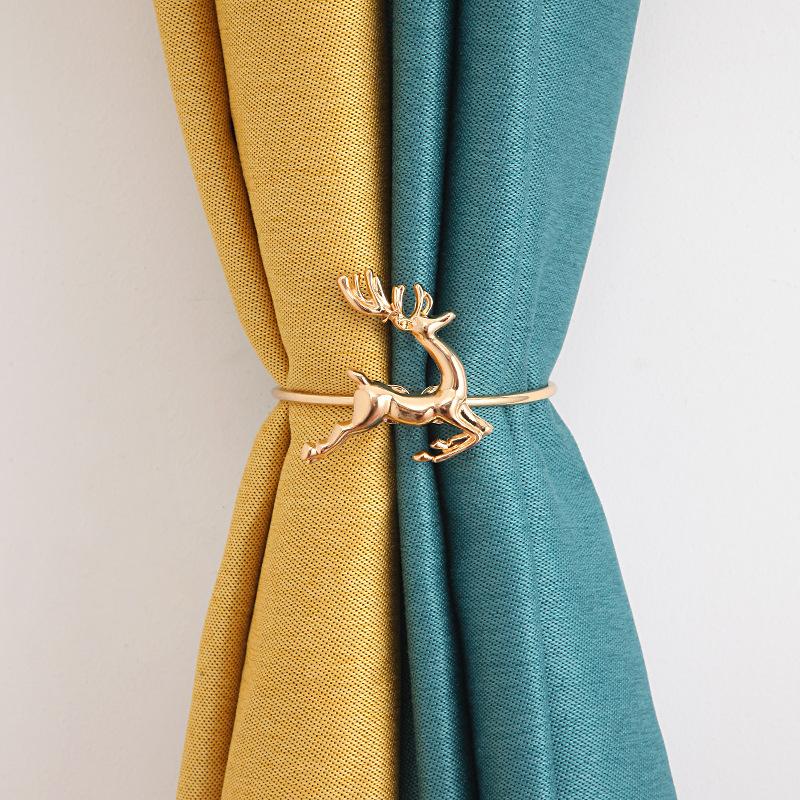 creative punch-free simple and light luxury curtain bandage metal animal deer can be repeatedly removed and randomly shaped curtain buckle full figure