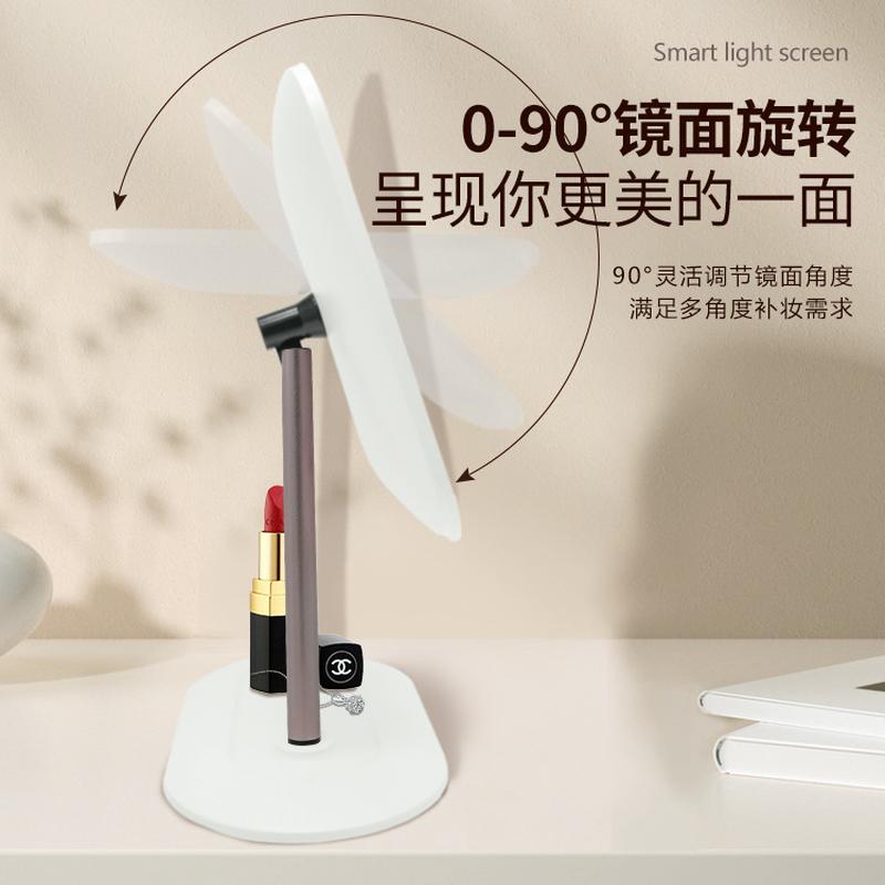 new led tri-fold makeup mirror with light fill light mirror desktop dressing table portable folding travel cosmetic mirror Application Scenario