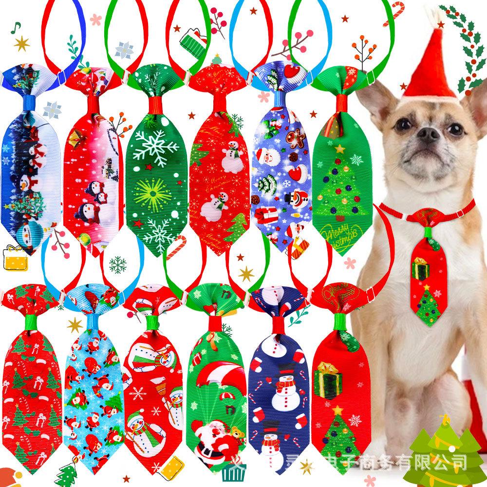 cross-border new pet christmas small necktie tie bow tie christmas product dog small necktie factory direct sales