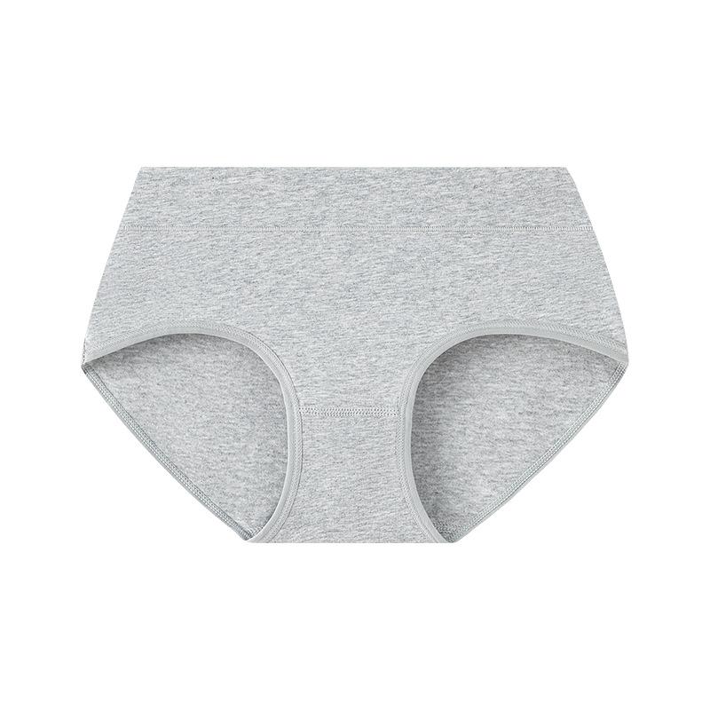 cross-border solid color mid-waist underwear pure cotton women's simple mid-waist large size ladies' underwear pure cotton women's underwear wholesale Item Picture