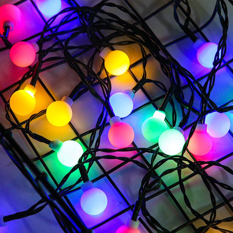 lighting chain ambience light led dragon ball colored lights round ball light lighting chain colored lights small white ball light christmas courtyard atmosphere decorative lights