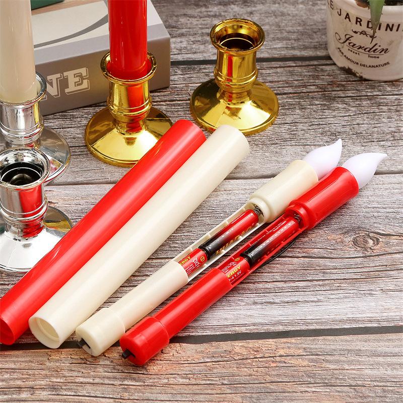 long brush holder electronic led candle light smokeless simulation flame head candle church wedding venue atmosphere layout props Application Scenario