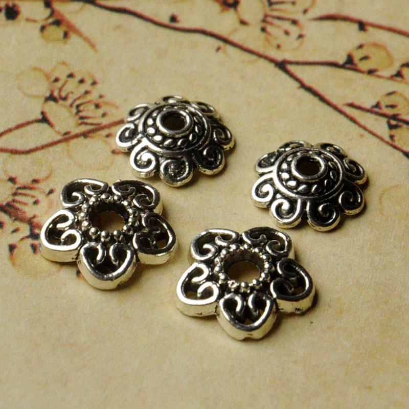 keke jewelry accessories diy woven material ancient silver flower holder retro style bracelet necklace accessories