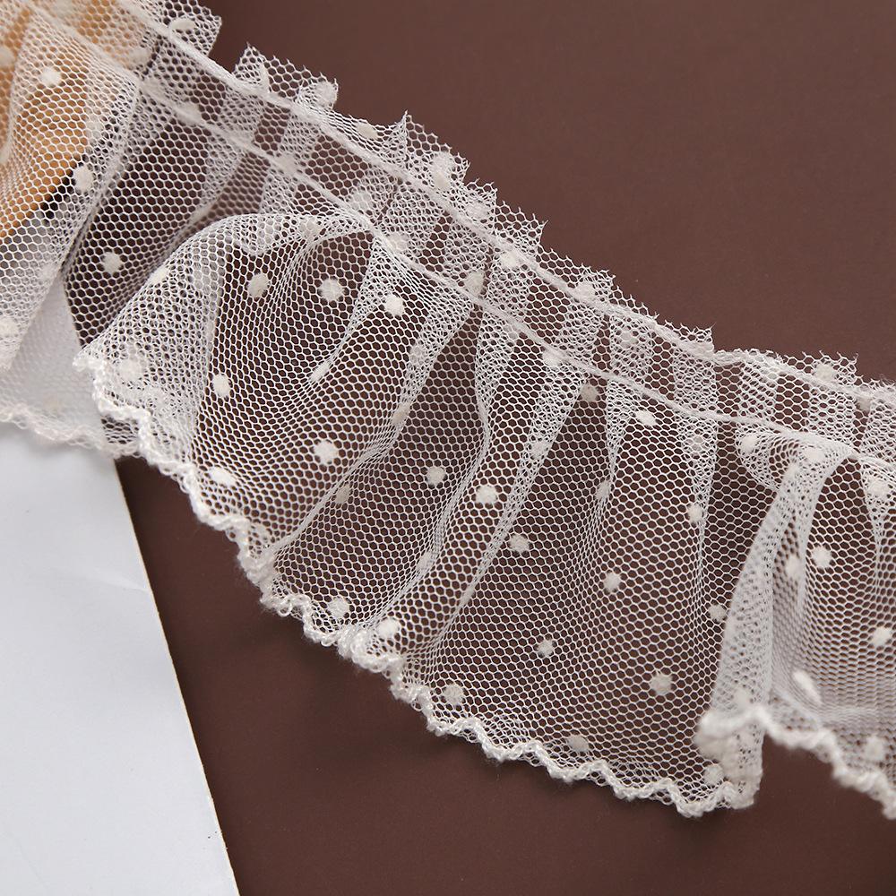 6cm lace lace trim accessories pleated wrinkle mesh dot embroidery decorative clothes handicraft diy material wholesale