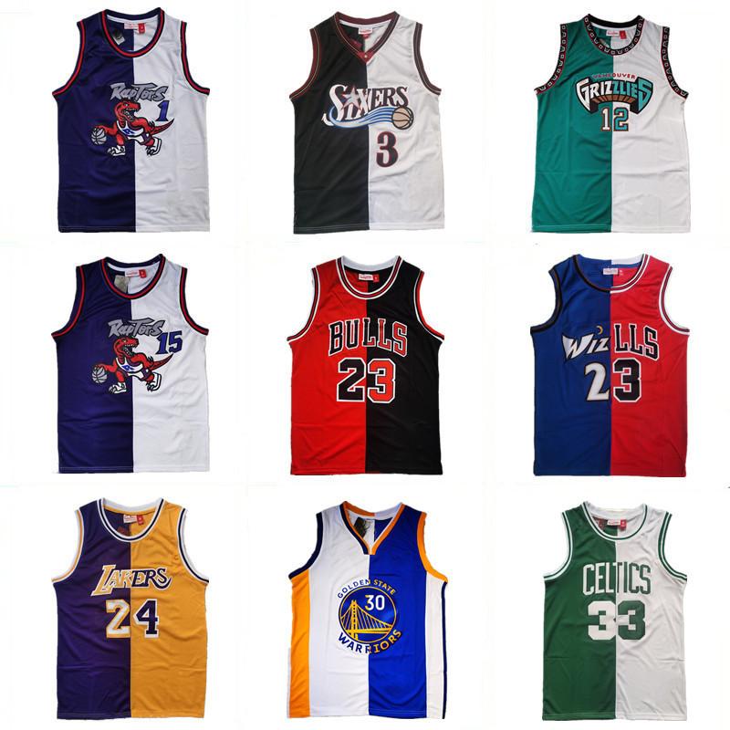Cross-Border NBA Jersey Summer Lakers Raptors Warriors Vintage Embroidery Basketball Wear Men and Women Sports Training Wear