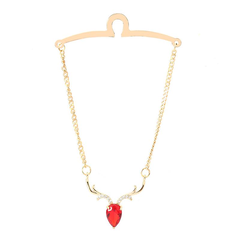 men's tie accessories deer head tie chain metal chain u-shaped chain formal shirt chain buckle tie matching jewelry Item Picture