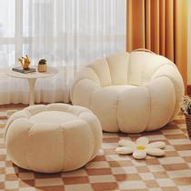 lazy sofa reclining sleeping small sofa bedroom balcony leisure chair cream wind lazy bone chair bed