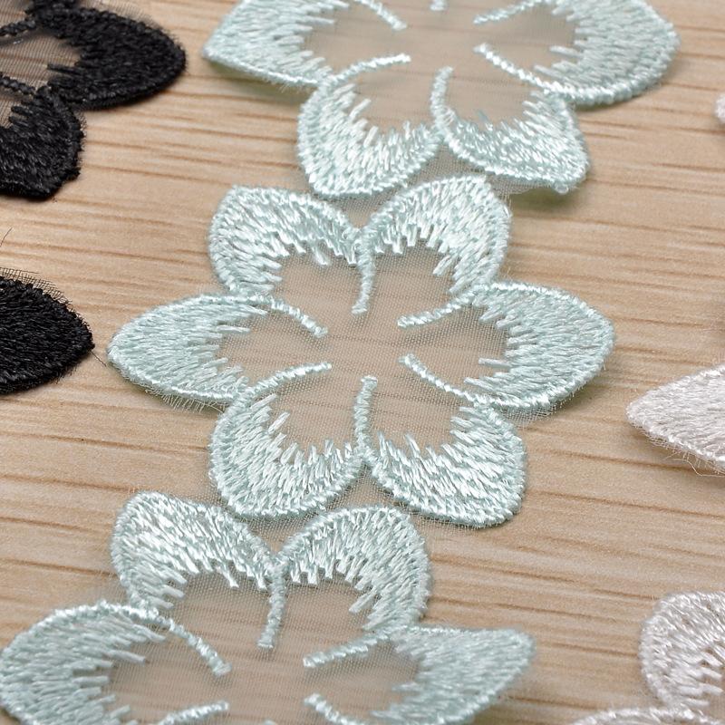 in stock supply 4cm lace multicolor organza net embroidery lace wholesale flower water soluble direct selling details Picture