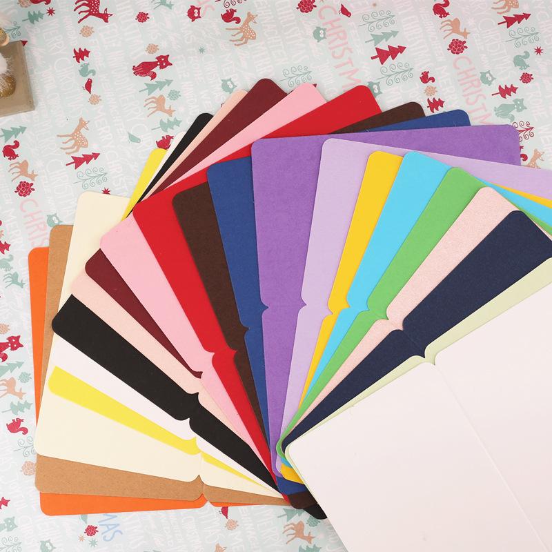 Kraft Paper Folded Blank Card Nostalgic Retro DIY Word Color Card Creative Commemorative greeting Card Paper