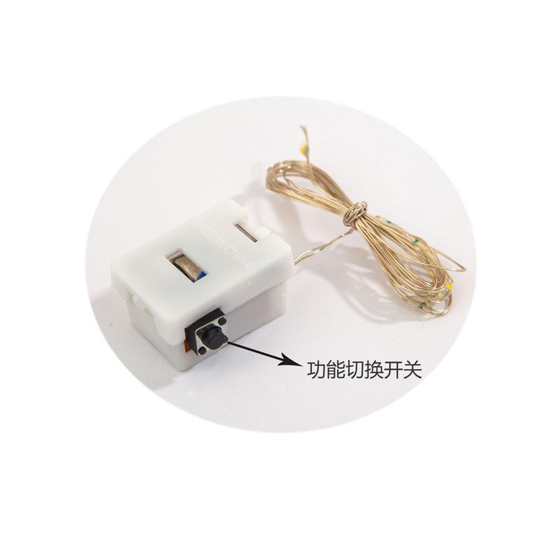 cross-border hot selling christmas ornamental festoon lamp gift box cake decoration copper wire lamp led battery box copper light string Item Picture