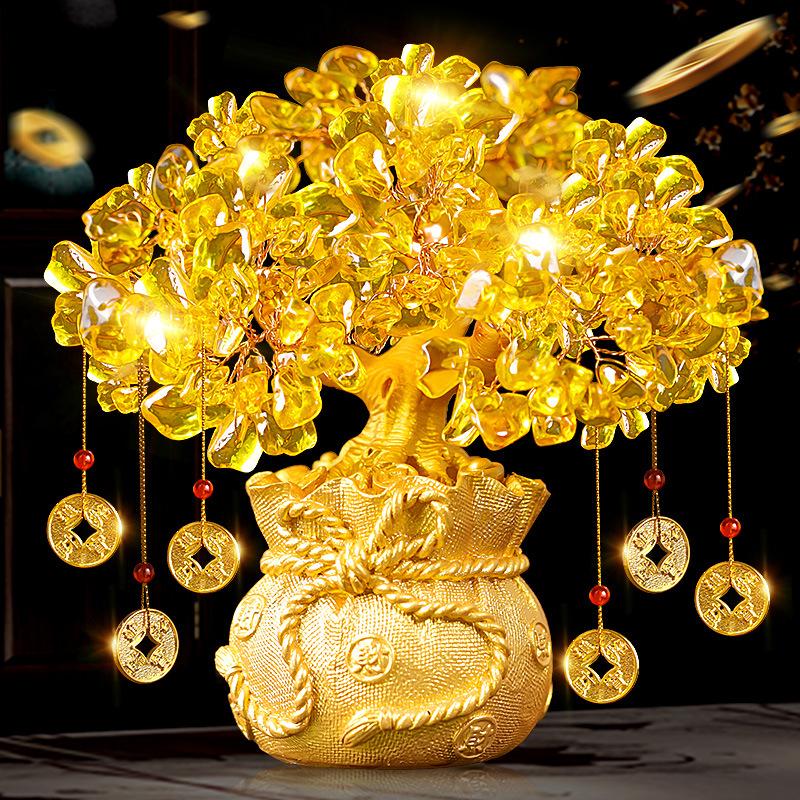 citrine pachira macrocarpa wine cabinet decoration home living room money tree creative opening gift