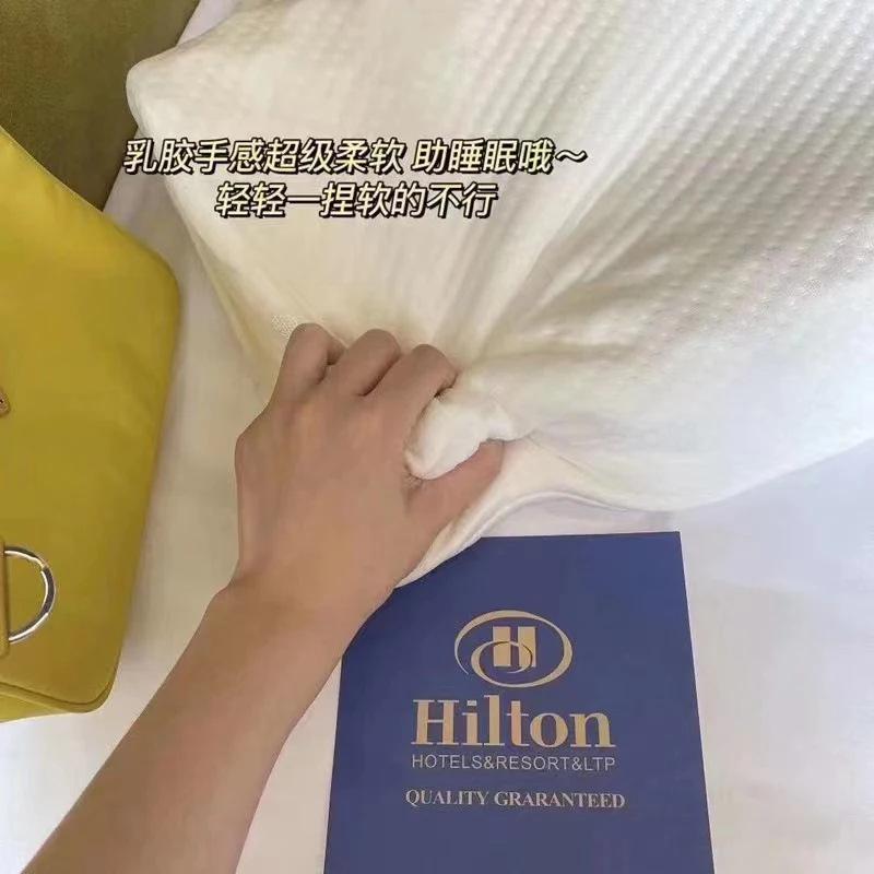 hilton natural latex pillow wholesale adult neck pillow insert children cervical massage pillow gift one piece dropshipping details Picture