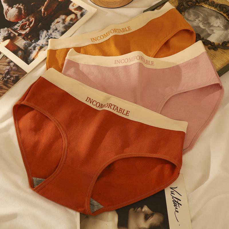 Women's Underwear Cotton Mid Waist Women's Girl Japanese Cute Cotton Shorts Women's Graphene Large Size Briefs full figure