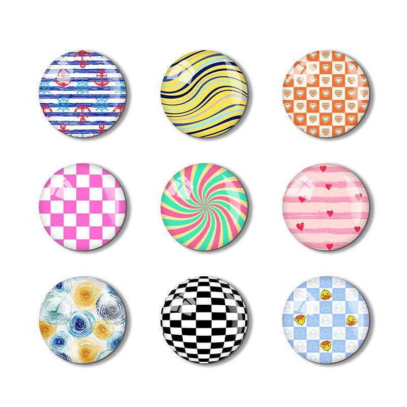 amazon cross-border hot sale aurora round fridge magnet crystal glass 3d creative magnet refrigerator door whiteboard decoration