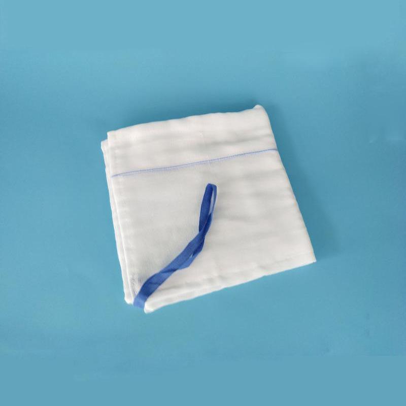 ce certification medical gauze laparotomy compression non-woven gauzes 8 layers 40 * 40cm abdominal swab image line details Picture