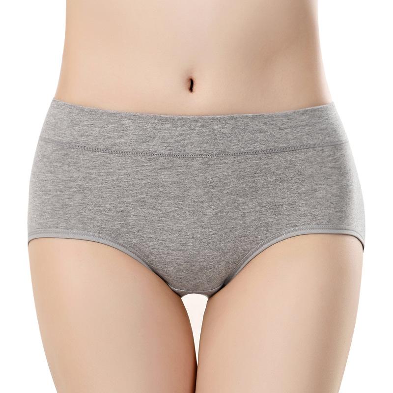 cross-border solid color mid-waist underwear pure cotton women's simple mid-waist large size ladies' underwear pure cotton women's underwear wholesale Specification drawing