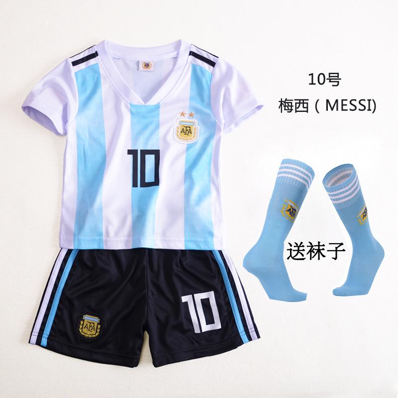 Argentina No. 10 Massey Brazil No. 10 Neymar Children's Football Uniforms Suit 2021 Children's Jersey Wholesale